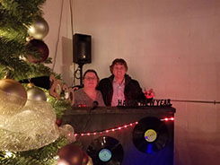 Mike and Jasmine at the DJ booth.