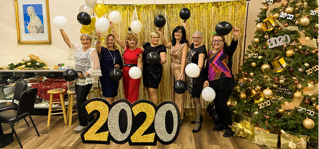 Happy new year cover with croatians ladies